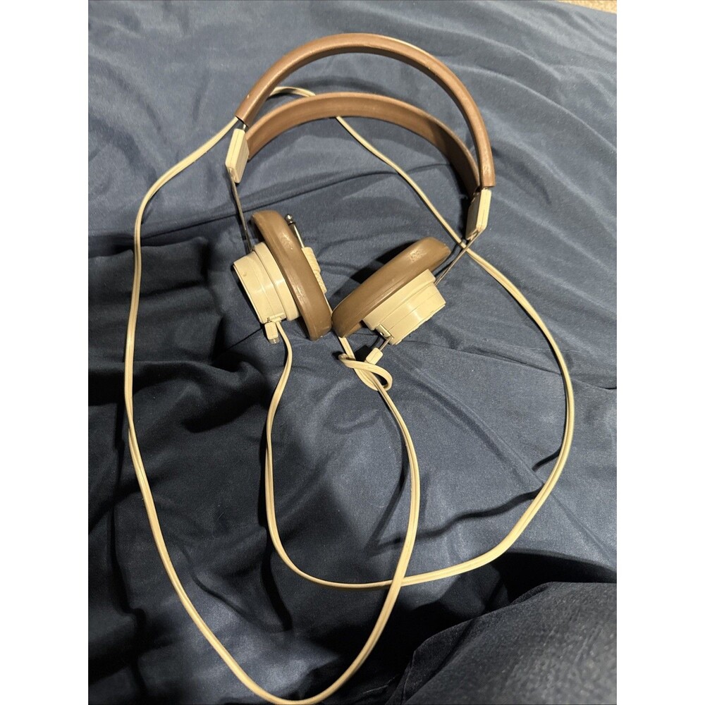 Vintage Telex 610 Headphones School Style Adjustable 6.3mm Jack Gray SKU B GS